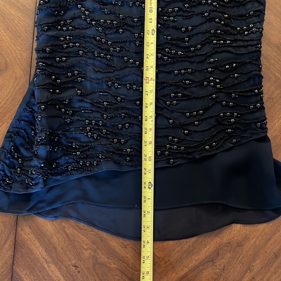 Lola & Sophie Midnight Blue Sleeveless Top with Black Beading Sz S - Picture 5 of 6